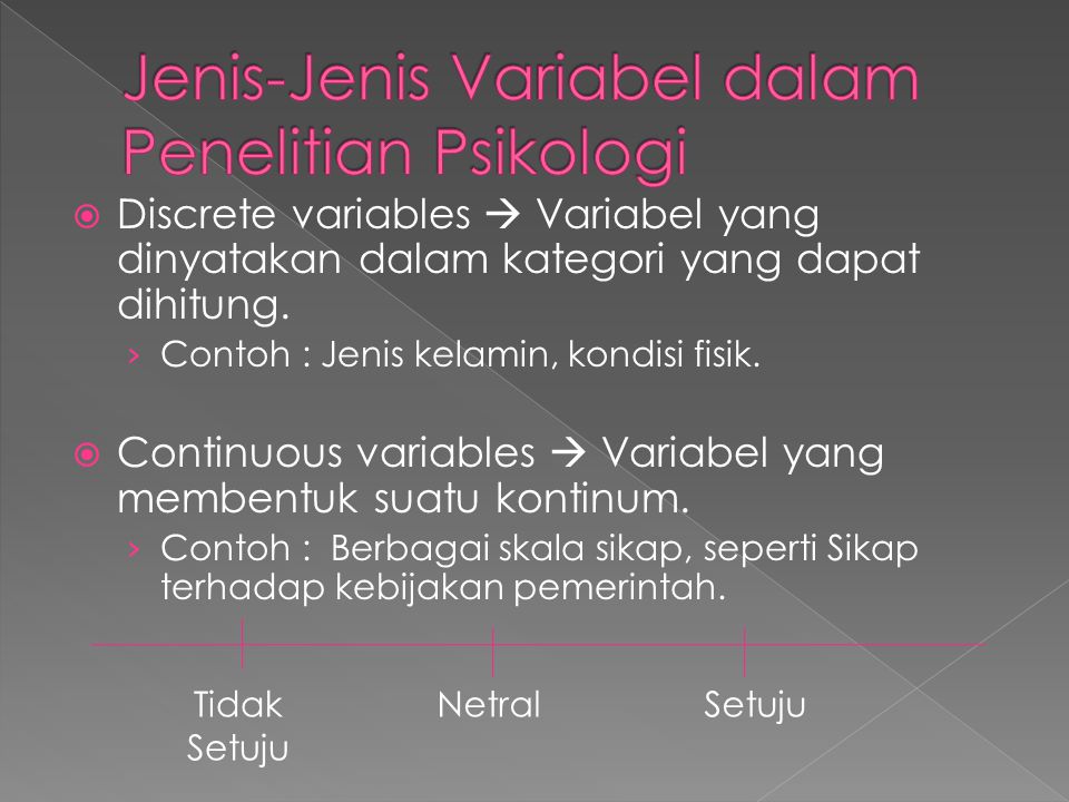 Jenis Jenis Variabel Dalam Penelitian